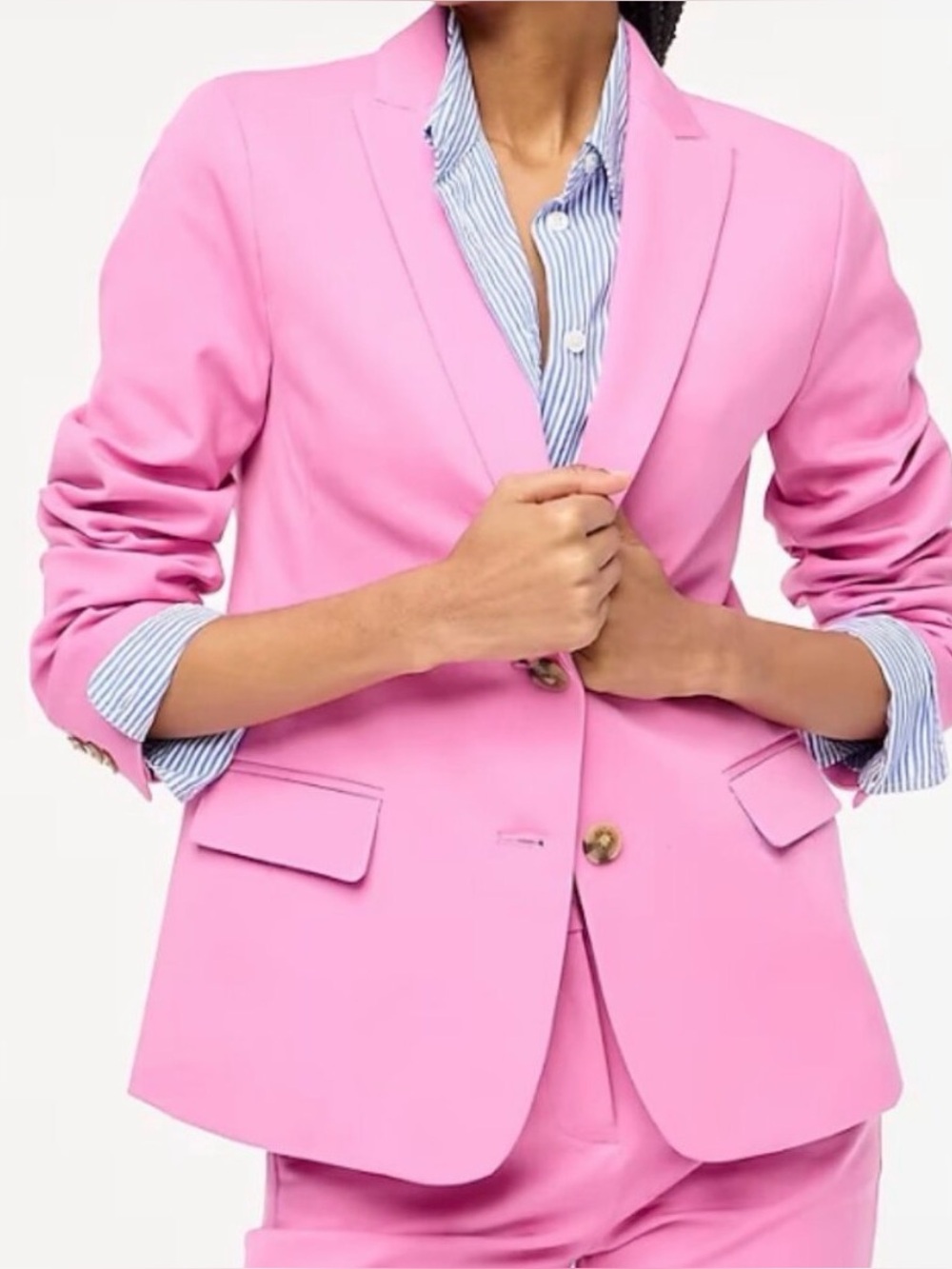 J. Crew Factory Two-Button Notch Collar Blazer | Pink | Size: 14